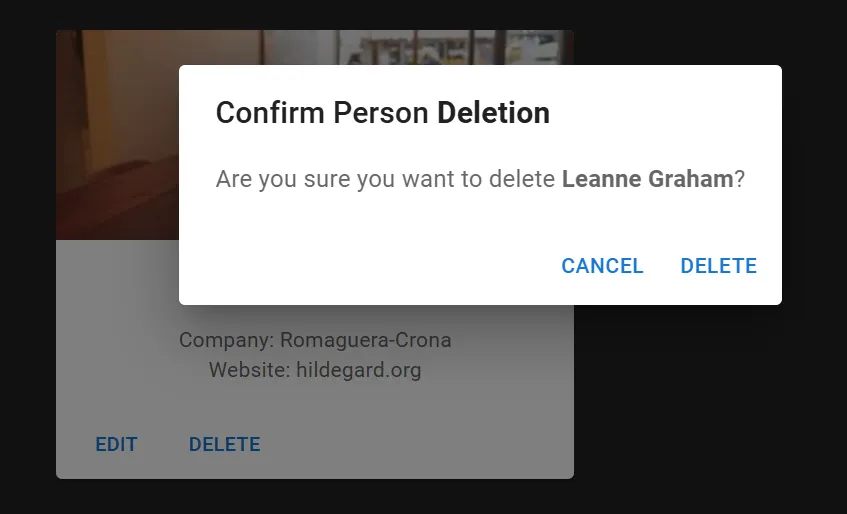Confirmation dialog with bold text