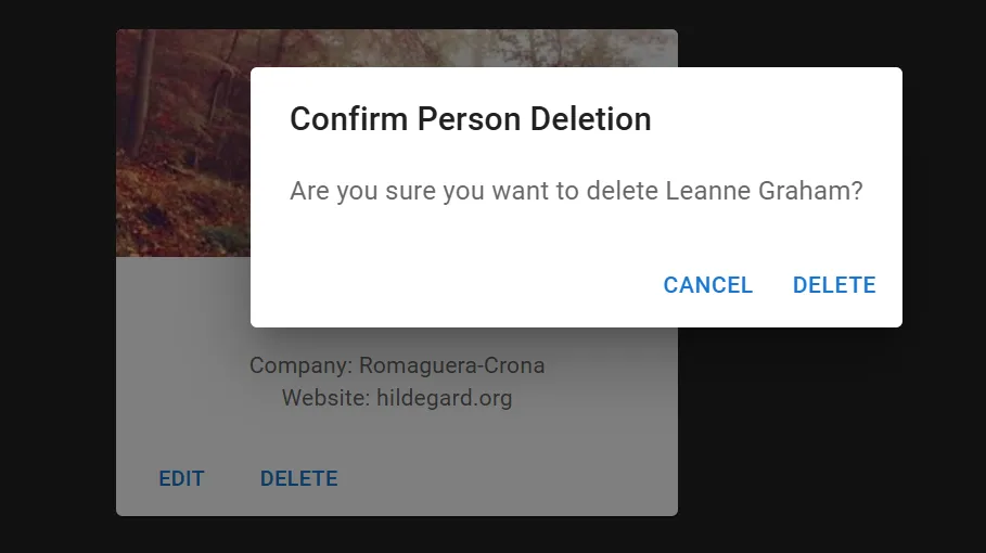 Confirmation dialog